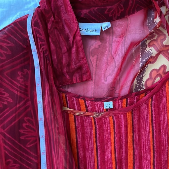 El Corte Ingles Midi Dress w/ cover Color-Red/Yellow Size-EU 42 USA Medium NWOT - Picture 8 of 16